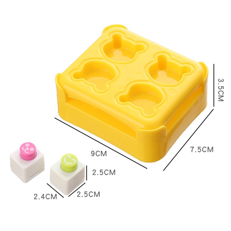 3pcs/set Mini Rice Ball Mold with Nori Cutter Cute Bear Shaped Onigiri ...