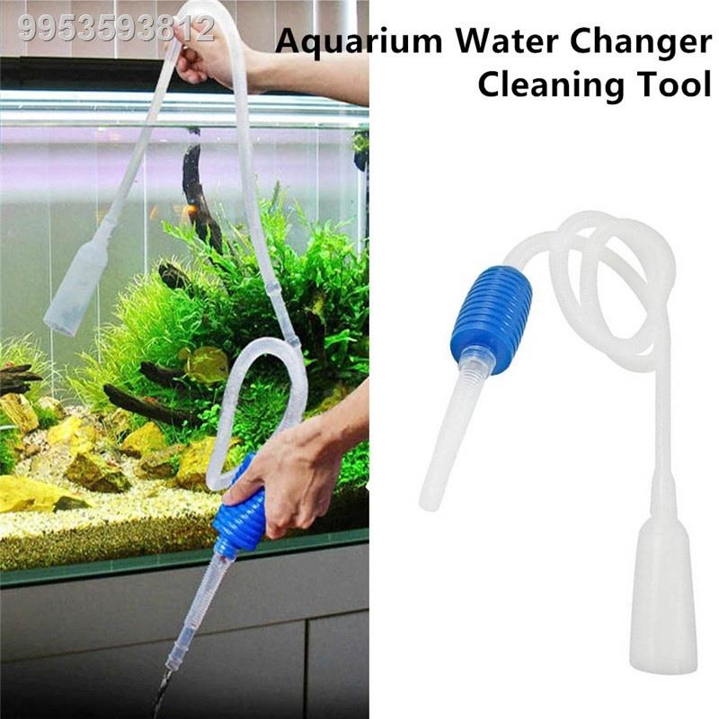 Aquarium Siphon Water Suction Pump Pipe Aspirator Fish Tank Vacuum ...