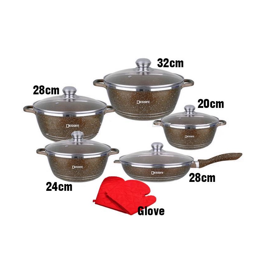 HomeCare 12Pcs Cookware Set Original Non Stick Kitchen Pots and Pans