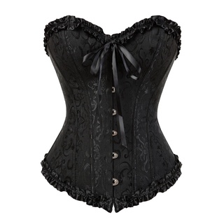 Women's Underbust Corset Plus Size Lace Up with Buttons Pirate