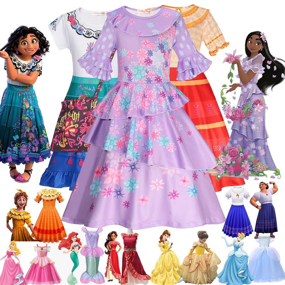 2022 Encanto Disney Princess Elsa Dress Girls Mirabel Clothing Isabel ...