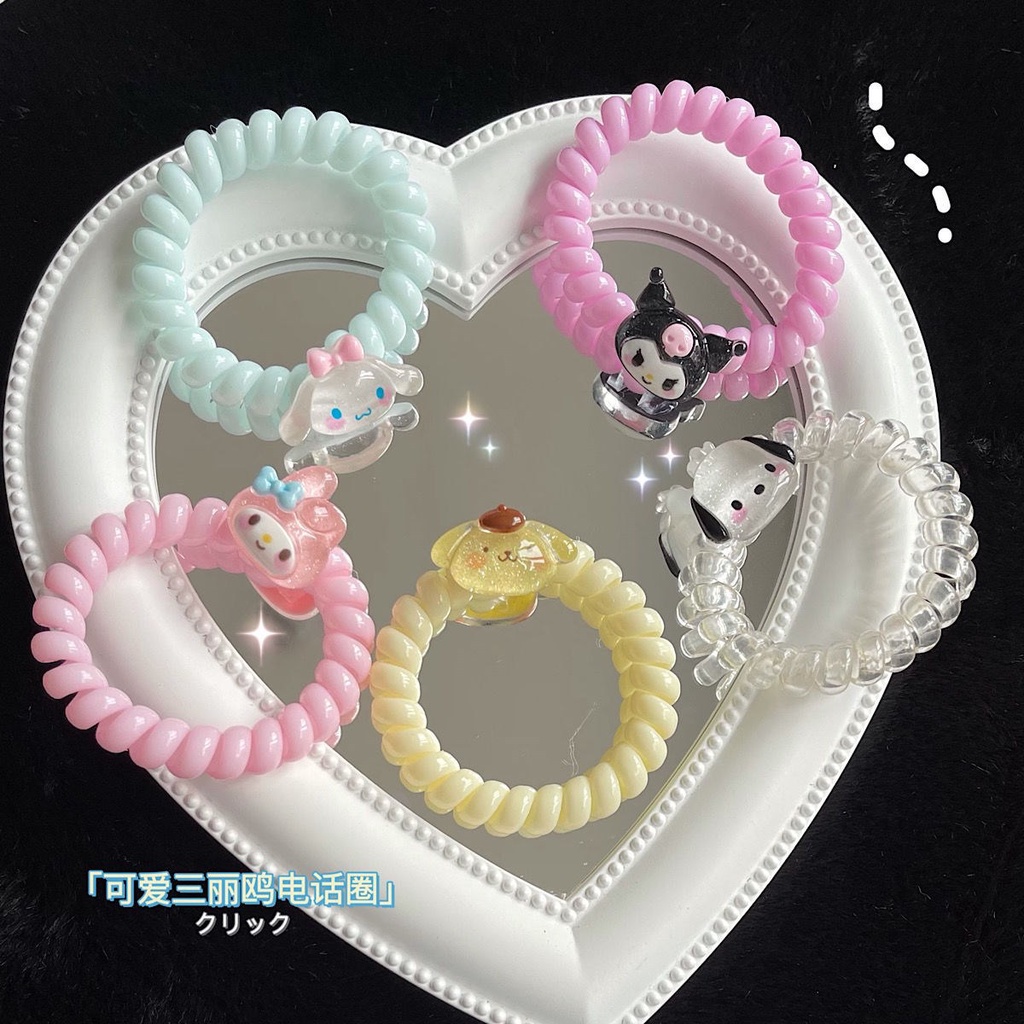 Korean Cute Cartoon Hair Rope Shiny Style Cinnamon Dog Melody Telephone ...