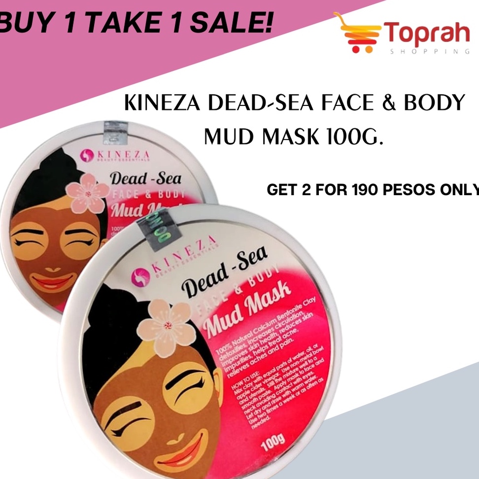 Kineza Bentonite Clay Mud Mask Mudmask Dead Sea Face Body with Bowl and