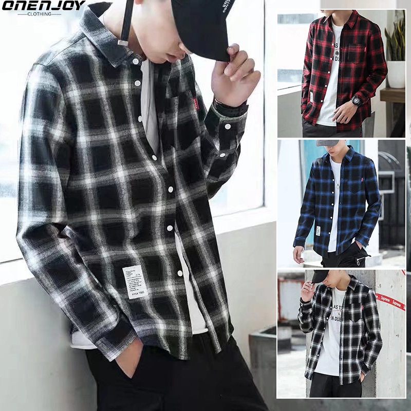 Checkered polo long sleeves sale