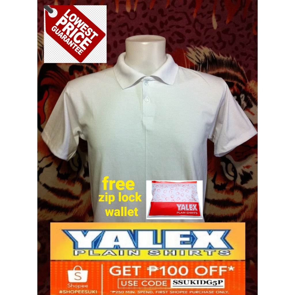 Yalex Plain Polo Shirt White with Collar No Minimum adult