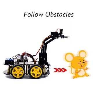 LAFVIN 2 In 1 4wd Robot Car Kit With Mechanical Arm For Arduino R3 ...