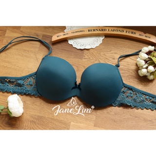 Janelim™ Ladies Double strap push-up strapless bra with butterfly lace wing  (3/4 cup A/B) B01