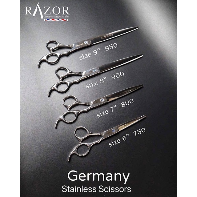 Germany Stainless Steel Haircutting Scissors Barber Salon Tool Razor