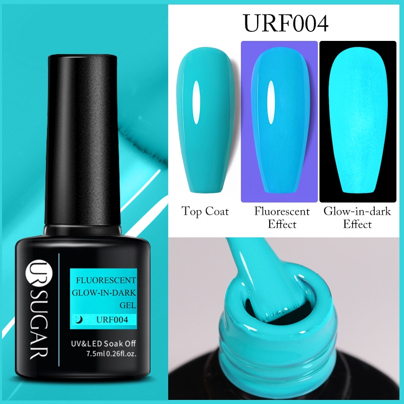 UR SUGAR Luminous Nail Gel Polish Glow In Dark Fluorescent Neon Color ...