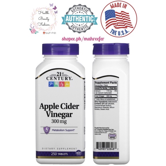 🇺🇸 21st Century Apple Cider Vinegar 300mg, General Health and Wellness