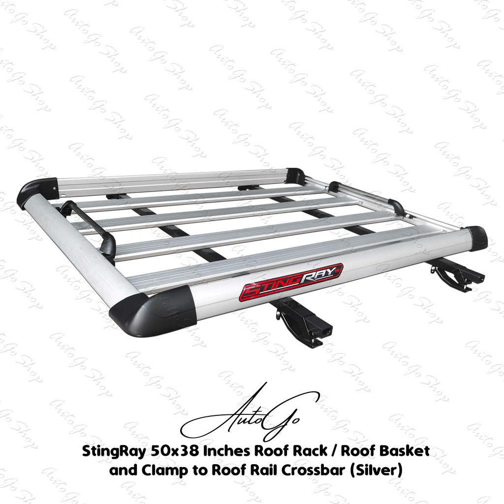 StingRay 50x38 Inches Roof Rack / Roof Basket and Clamp to Roof Rail ...