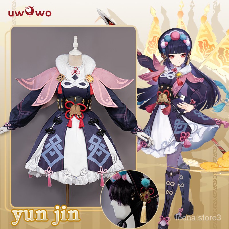 UWOWO Game Genshin Impact Yun Jin Cosplay Costume Yunjin Dress Liyue ...