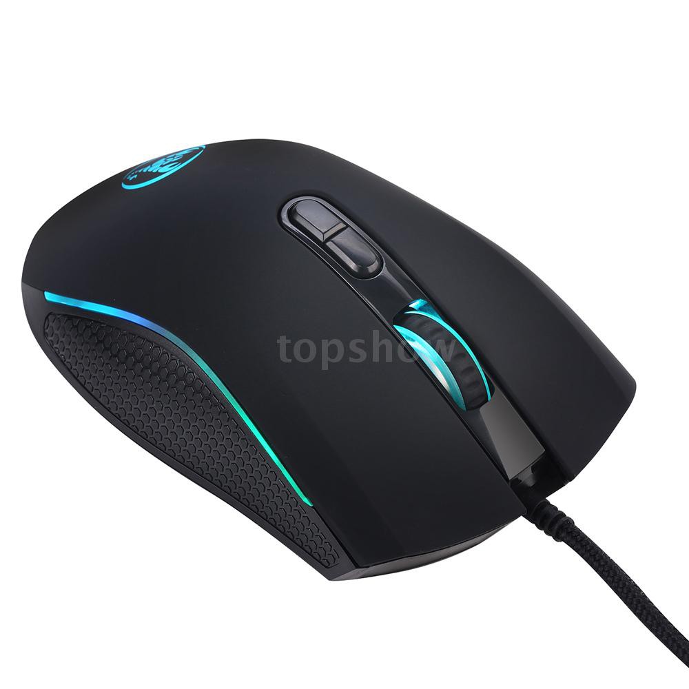 Tsm HXSJ A869 Wired Gaming Mouse 3200DPI 7 Buttons 7 Color LED Optical ...