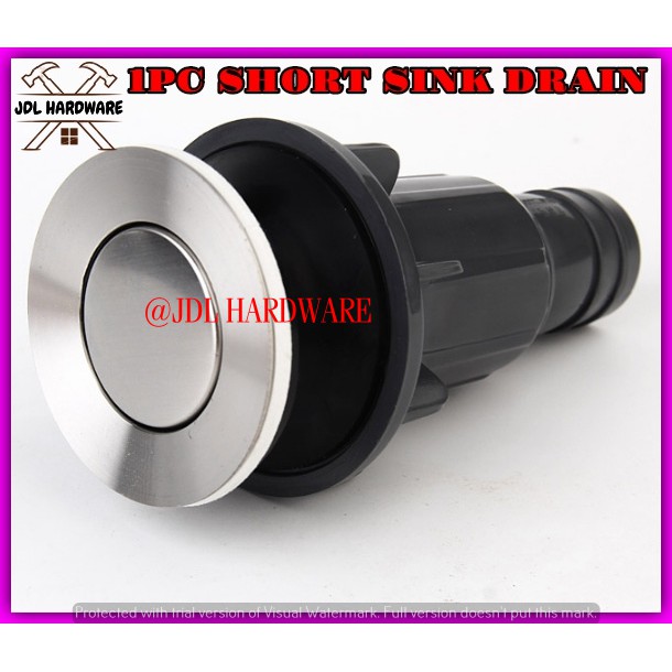 9004 Short Stainless PVC Flap Washbasin Basin Sink Drain with Overflow ...