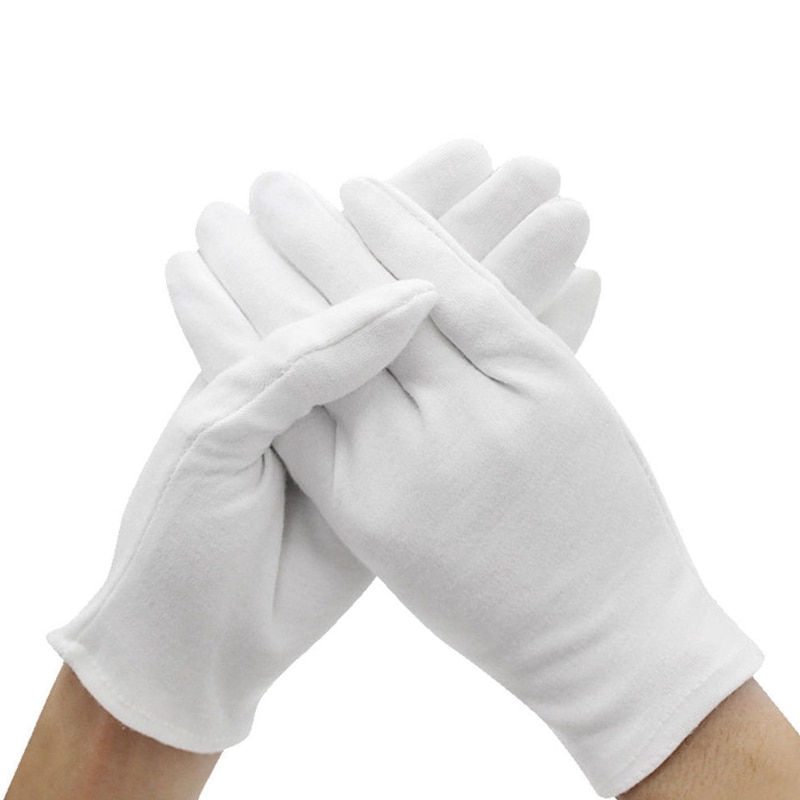 Growfonder 1 Pairs White Cotton Gloves Thin Elastic Soft Gloves for Dry Hand Moisturizing Jewelry Inspection Shopee Philippines