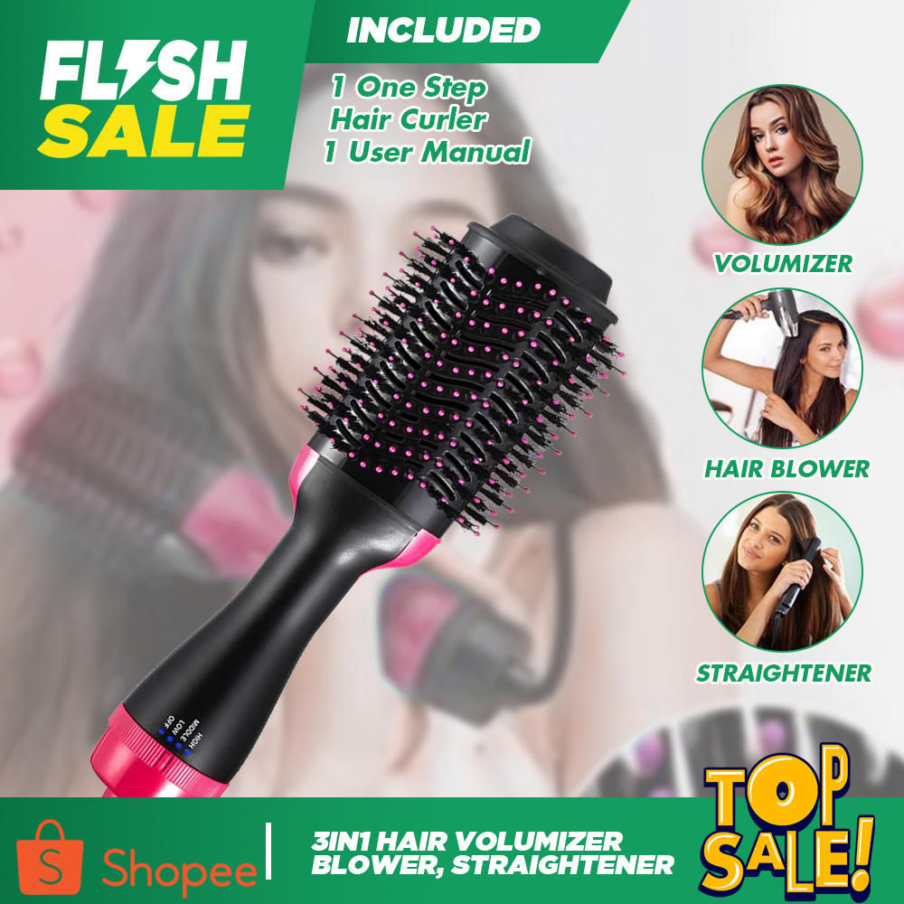 3in1 Professional Hair brush Hair Dryer Hair Straightener and