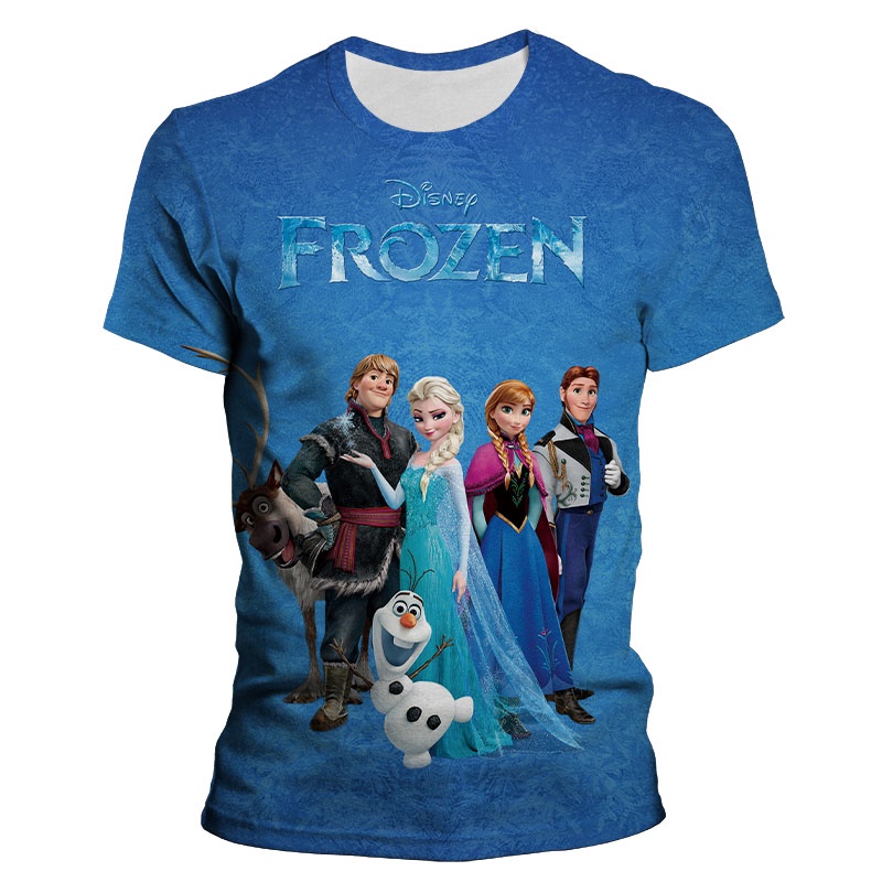 Disney Frozen Anna Elsa T Shirt 3D Digital Printing Clothes Tops Frozen ...