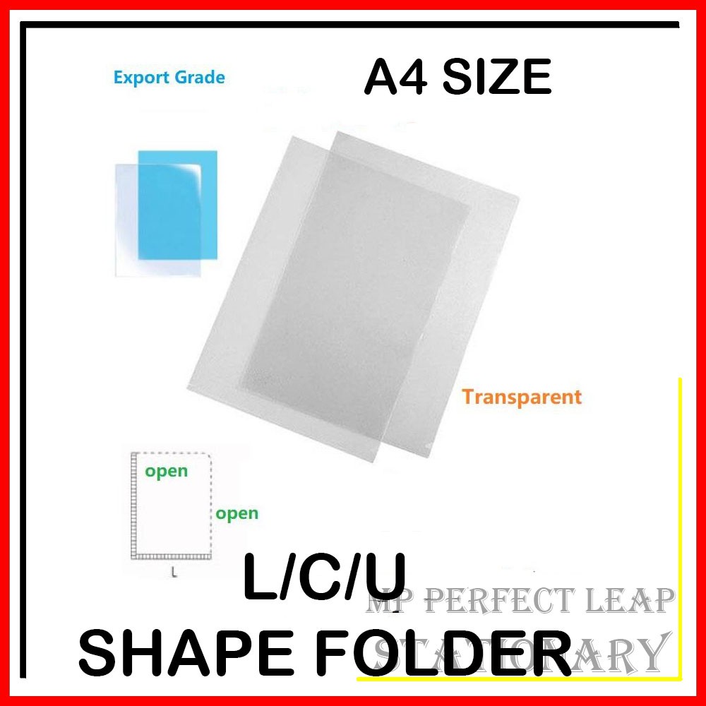Clear A4 Holder L / U / C Shape File (0.18mm super thick) | Shopee ...