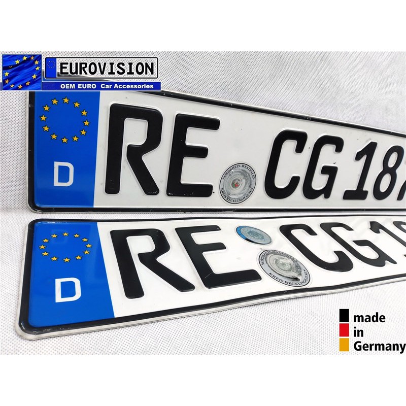 German Euro Plates Pair Front & Rear Euro License Car Plate Good