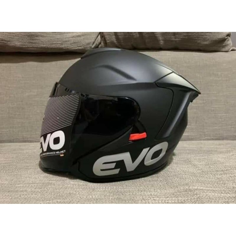 Evo half face sales helmet matte black