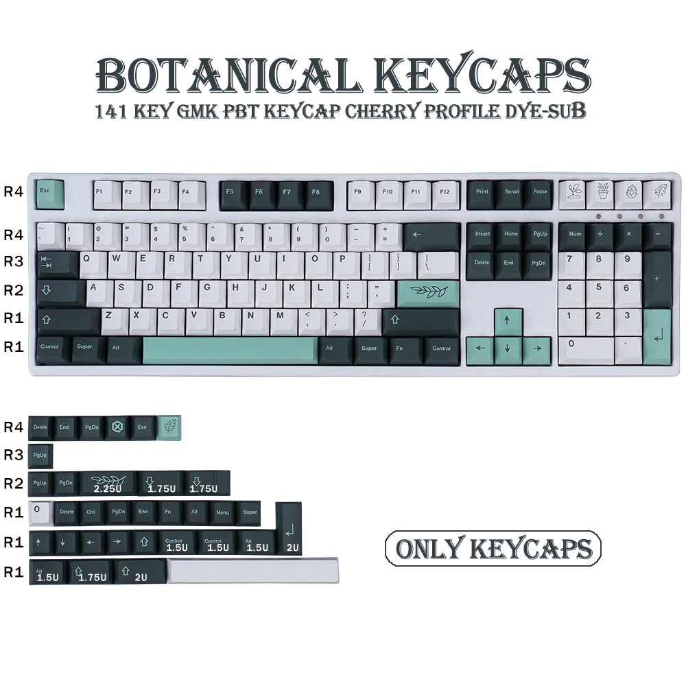 PBT Keycap 141 Keys GMK Botanical Cherry Profile DYE-SUB Personalized ...