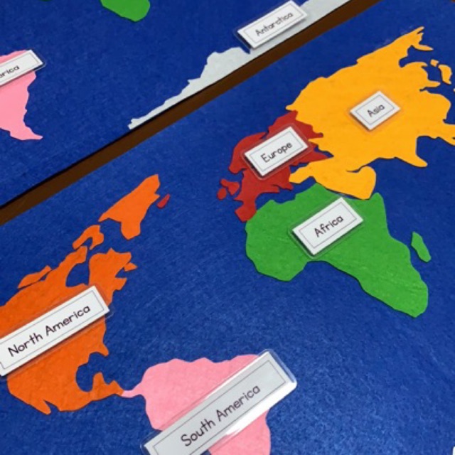 Montessori Continent Map - Colored Felt Continent Map | Shopee Philippines