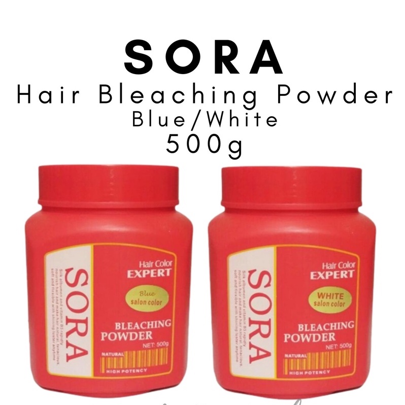 Sora Hair Bleach Bleaching Powder 500g (White or Blue Powder) | Shopee ...