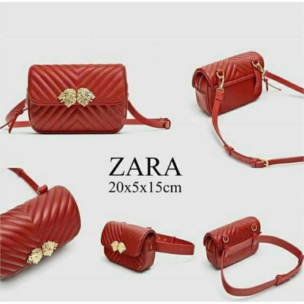 ZARA TWO WAY RED BELT BAG FOR WOMEN Shopee Philippines