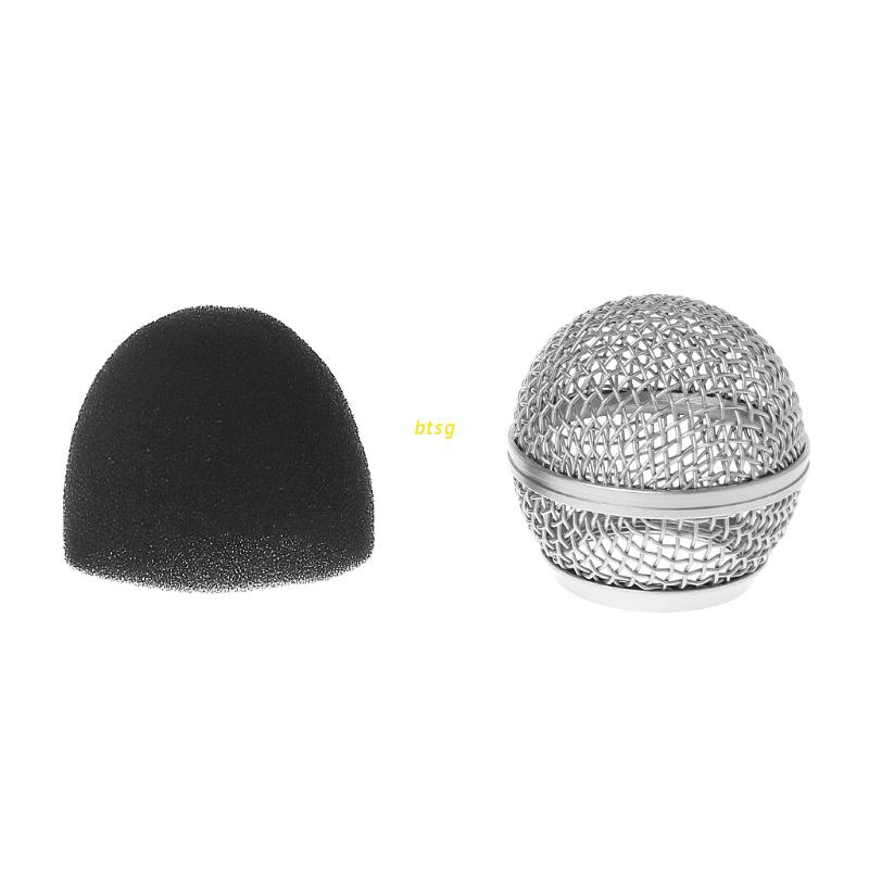btsg Replacement Ball Head Mesh Microphone Grille Mic Cover Foam Cover