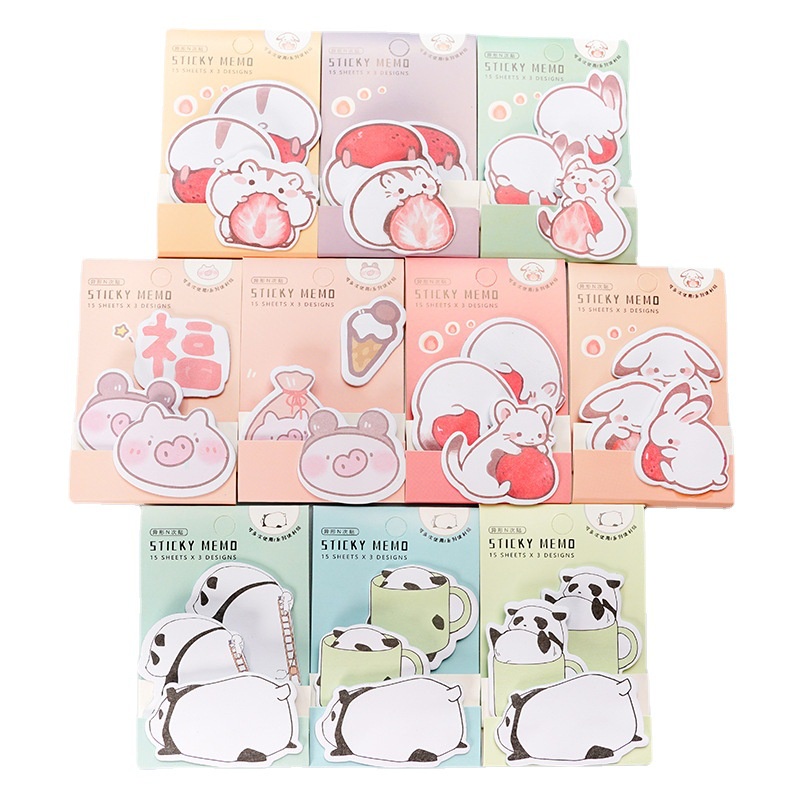 Kawaii Animal Panda Sticky Notes Memo Pad School Supplies Bookmarks ...
