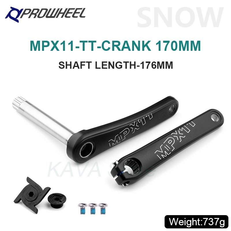PROWHEEL Neige Vélo 170mm Pédalier Axe 176/192mm Gros Vélo Manivelle Pédalier BB 100/120 E-BIKE Pièces  18