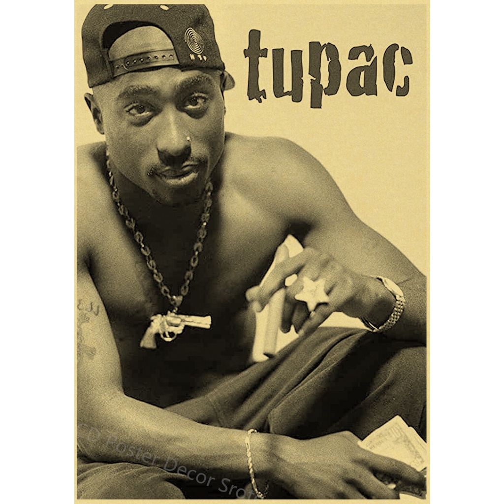 Hip Hop Singer Tupac Retro Poster Kraft Paper 2PAC Prints Posters ...