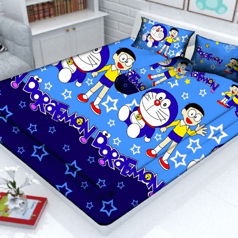 Ma Bed Sheet 120x200 Single Bed Doraemon Rubber Corner Shopee Philippines
