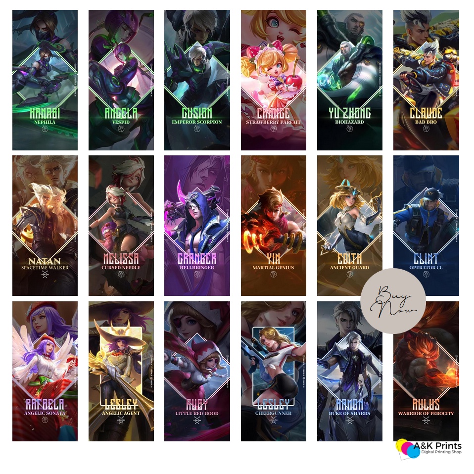 [any Hero] Mobile Legends Mlbb Poster Print Pack Minimalist Merch 