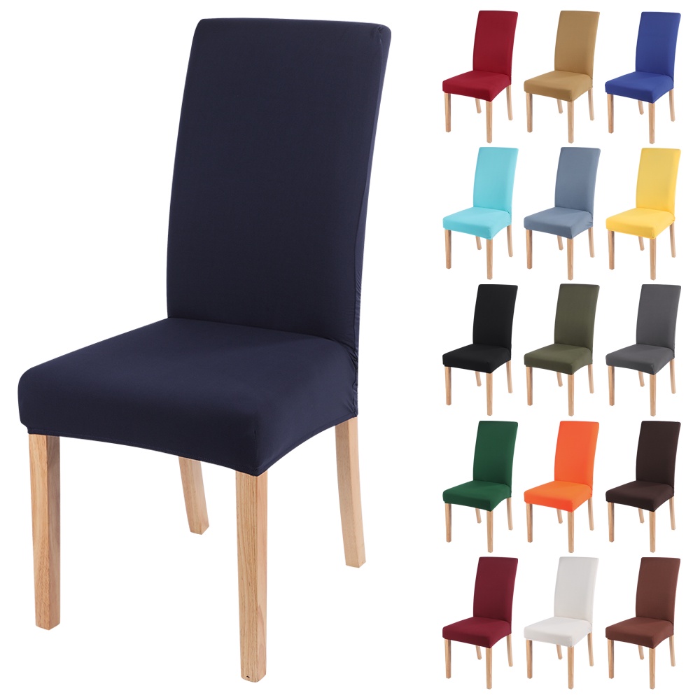 Plain Color Chair Cover Spandex Stretch Elastic Dining Seat Cover ...