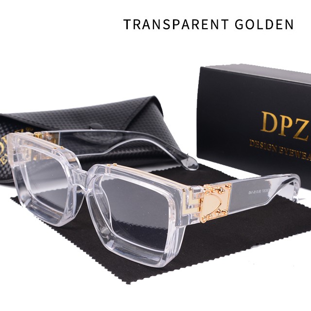 DPZ 2021 new Fashion Luxury Brand Designer Oversized Polygon Sunglasses Men  Vintage Shield Cool Ins women Sun Glasses