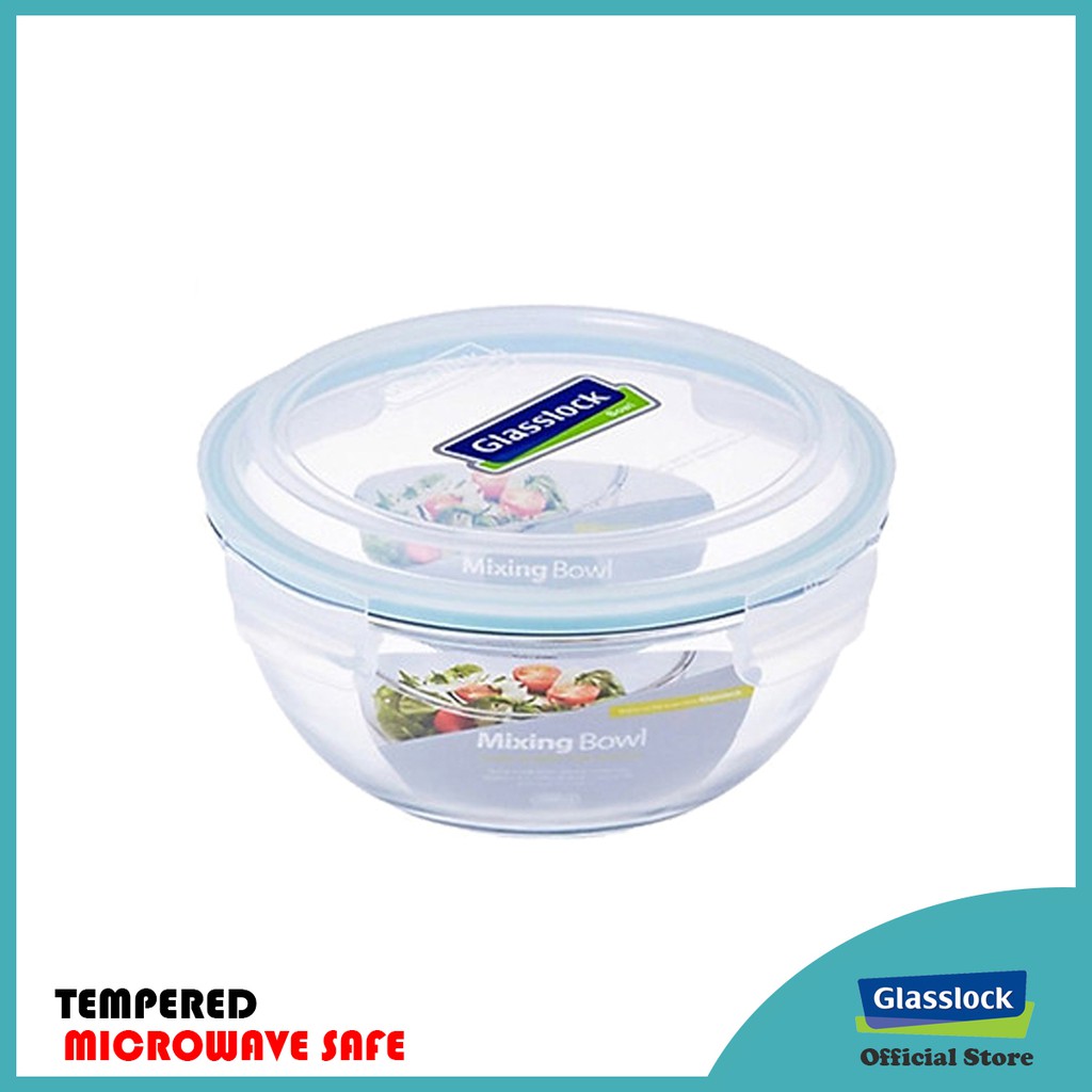 Glasslock Big Mixing Bowl Type Food Keeper 2000ml (MBCB200) | Shopee ...