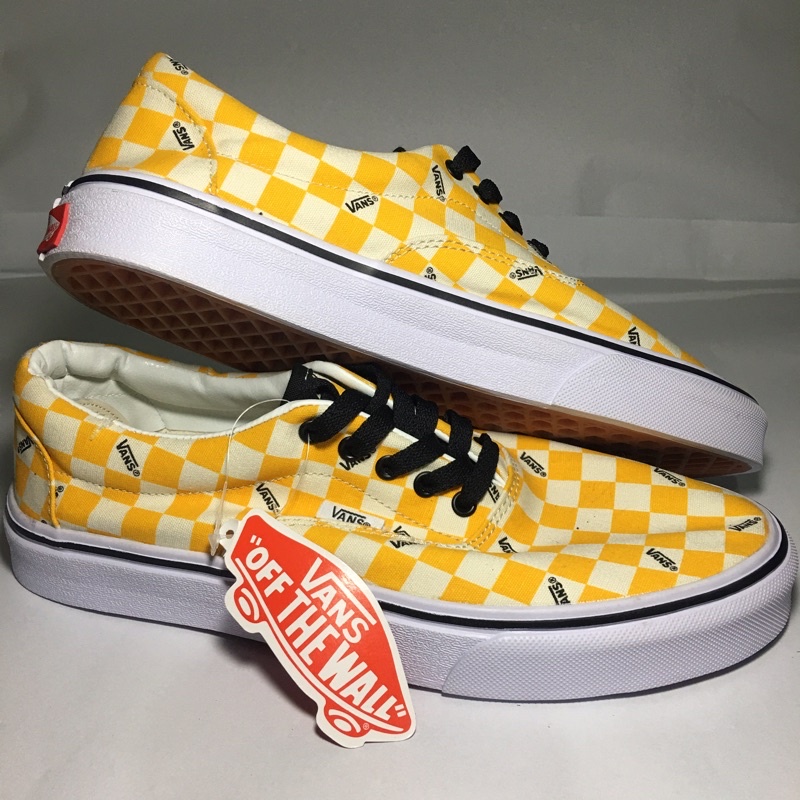 Mustard yellow shop checkered vans