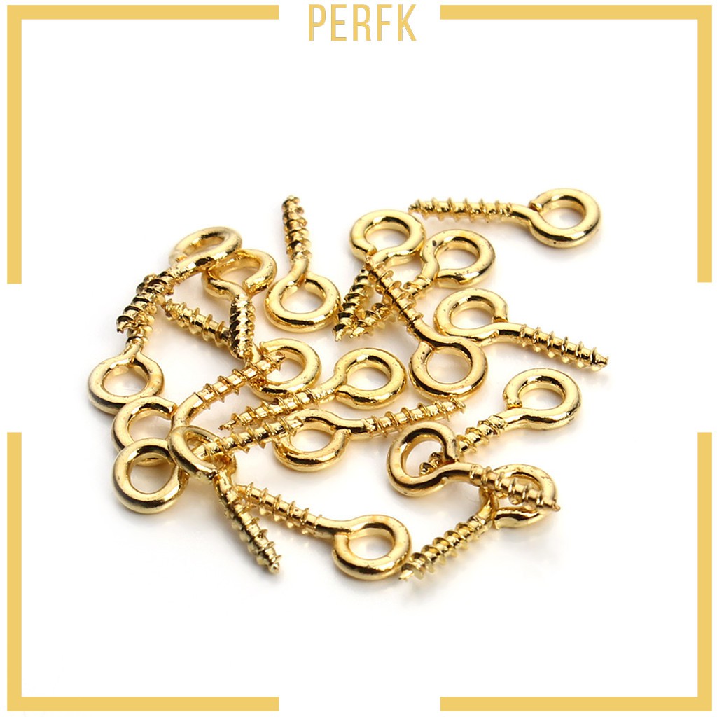 [PERFK] 200pcs Gold Screw Eye Pins Eyelets Screw for Keychain Clay ...