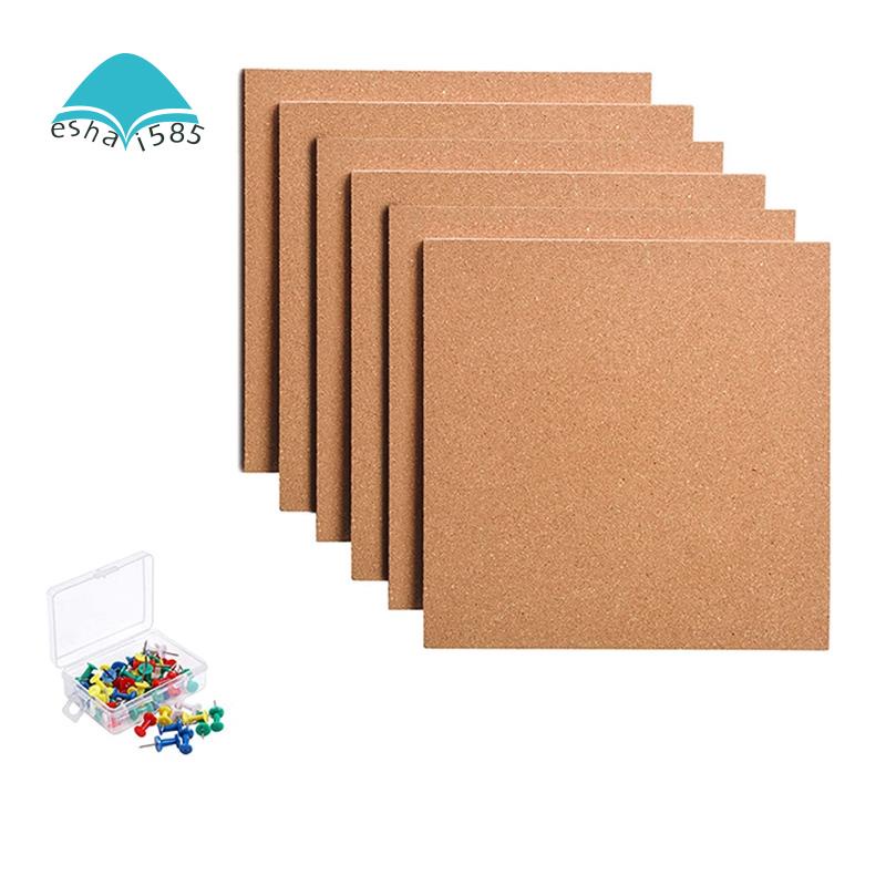 Cork Board Thick Square 6 Pieces of Cork Board 50 Pieces Promotional Mini Wall SelfAdhesive