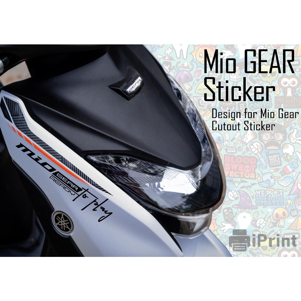 Yamaha Mio Gear Sticker Gear Decals, Cut Out Sticker, Waterproof