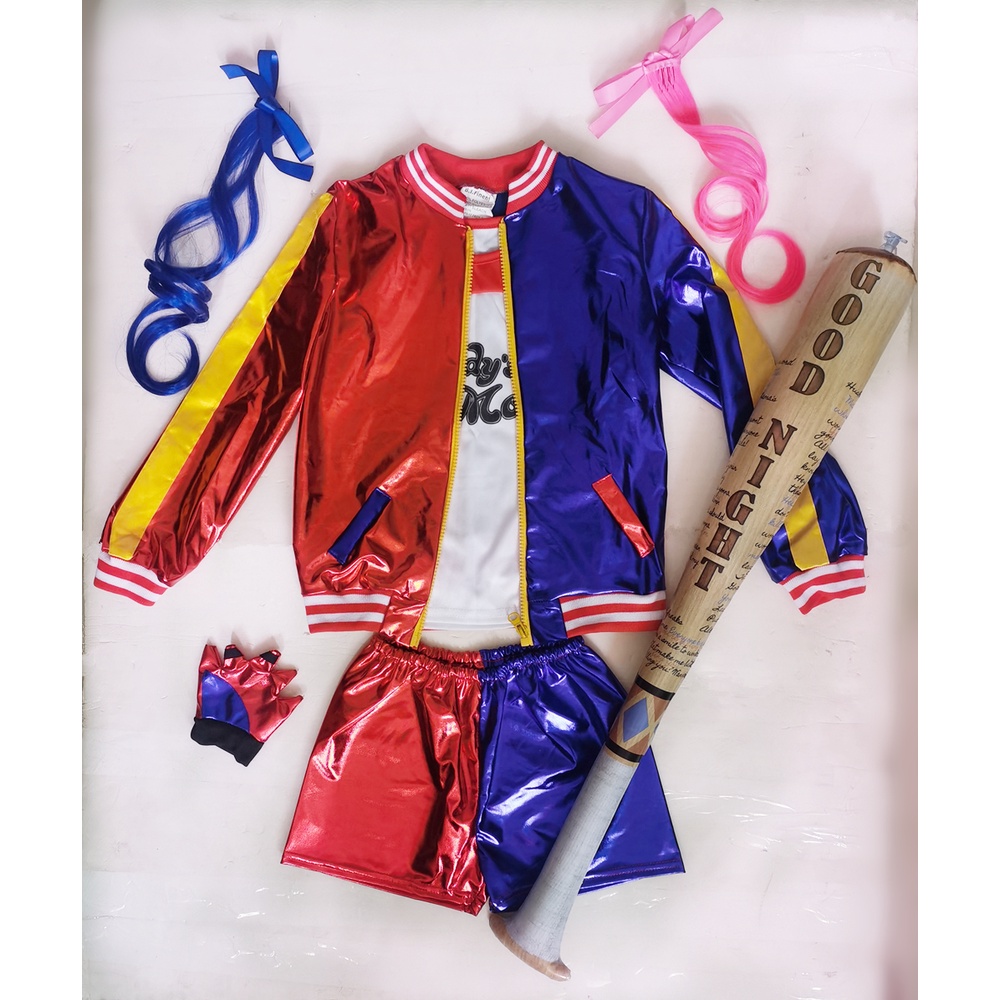 Jual Harley Quinn Suicide Squad Kids Costume Halloween Costume 4 In 1 - Foto 11