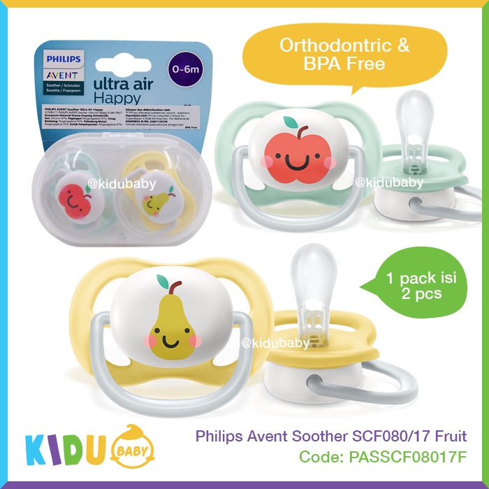 Philips Avent Soother SCF080/17 Fruit Pacifier Baby Kidu Shopee