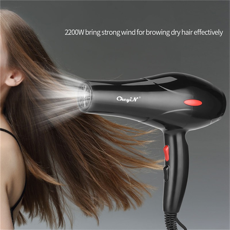 Blow drying hair top with cold air