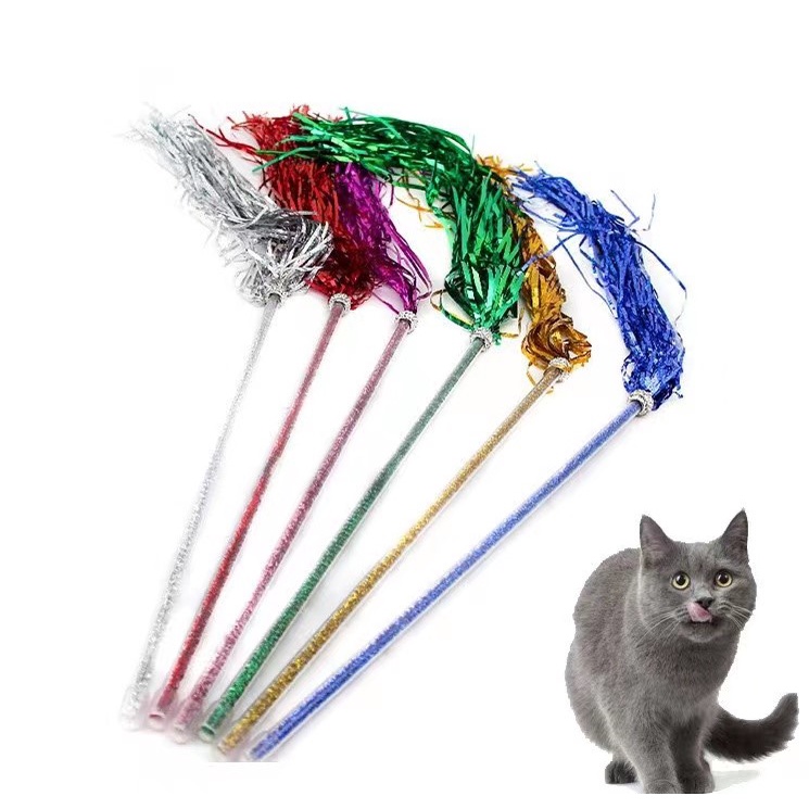 Cat toy kitten interactive cat teasing wand chasing toy rain silk fairy ...