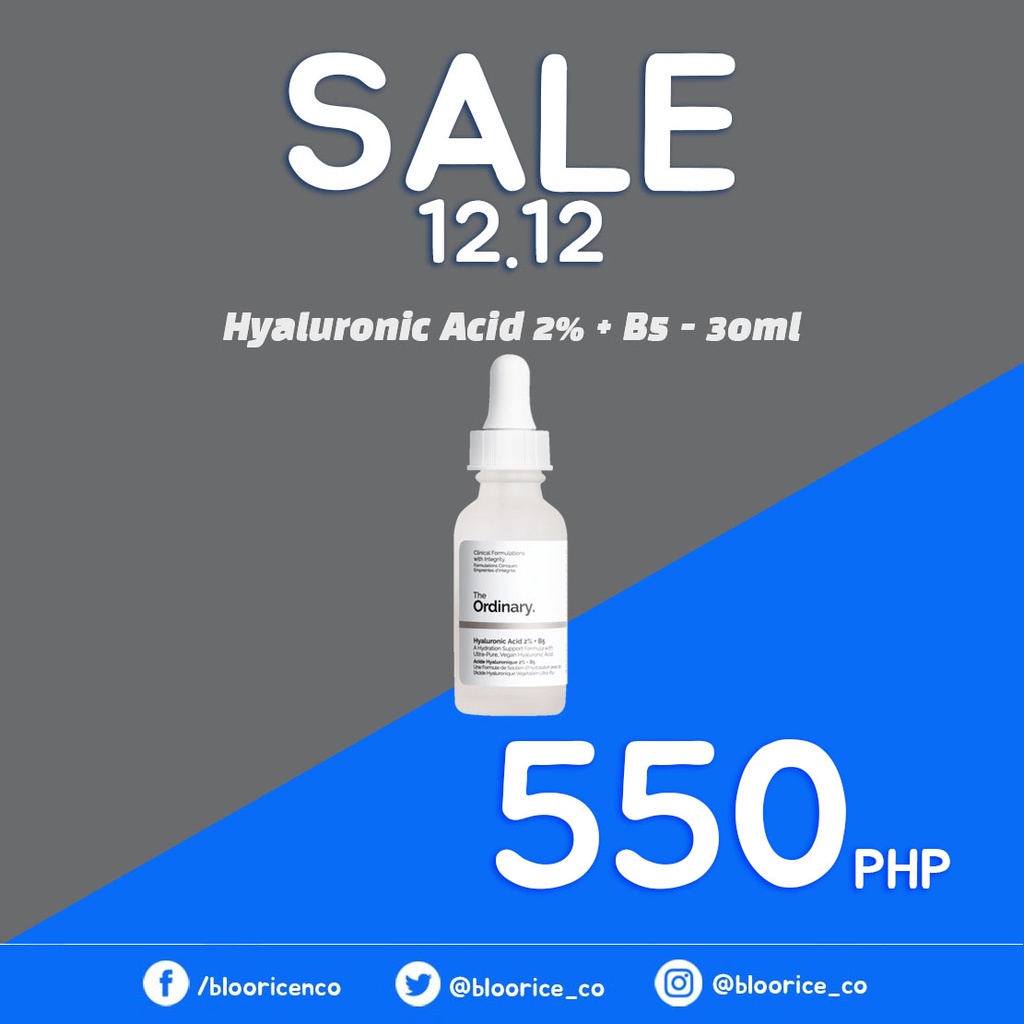 The Ordinary Hyaluronic Acid 2 + B5 30ml Shopee Philippines