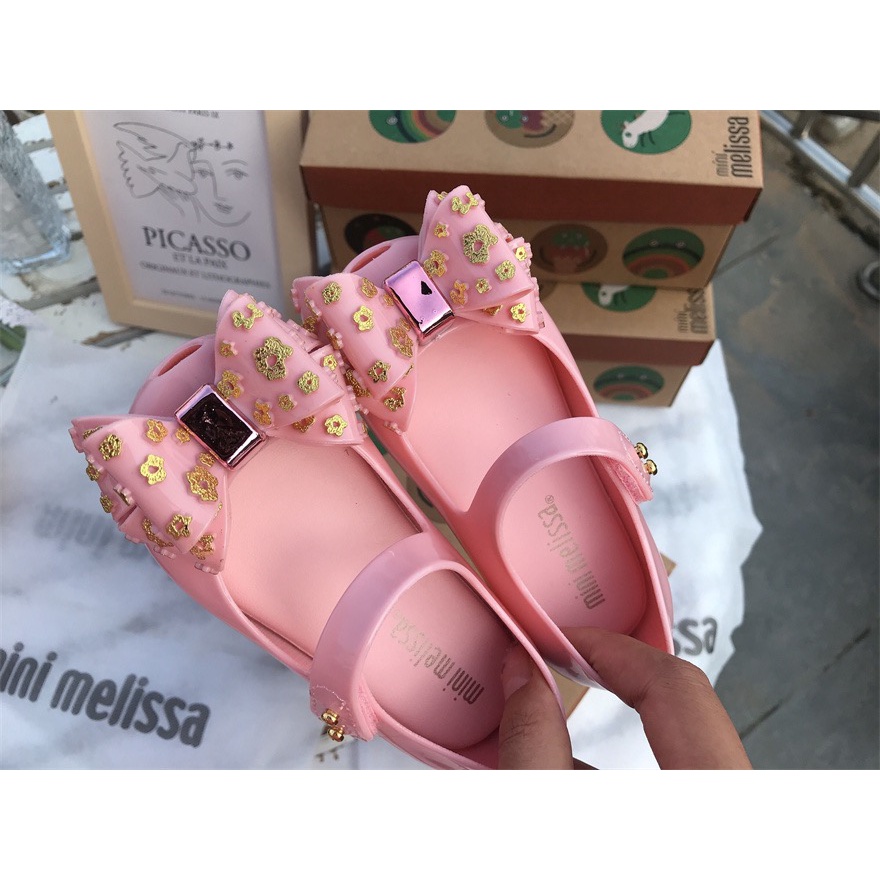 COD With box mini melissa Waterdrop Bow Girls Shoes Shopee Philippines