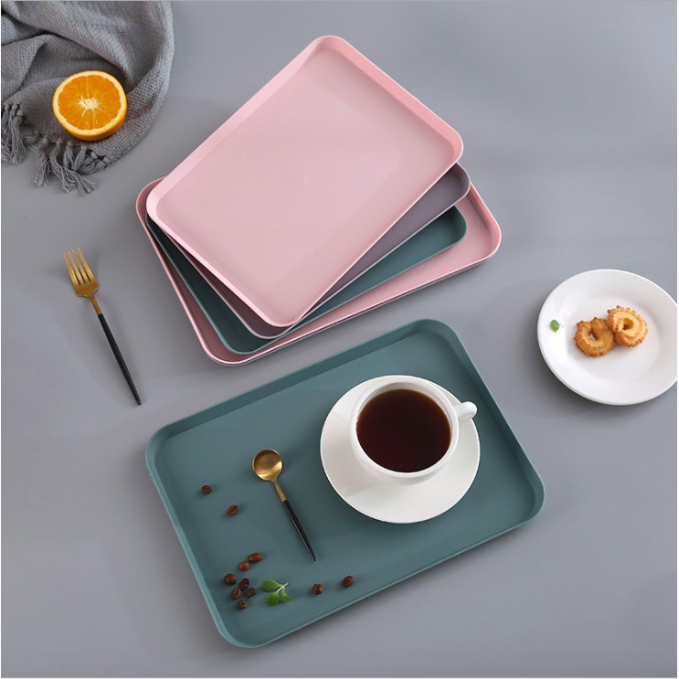 Large Plastic Tray Small Tray Cute Colored Serving Tray | Shopee ...