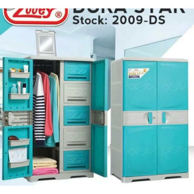 Diamond Closet Cabinet with 2 Big Drawer - Jolly Plastic