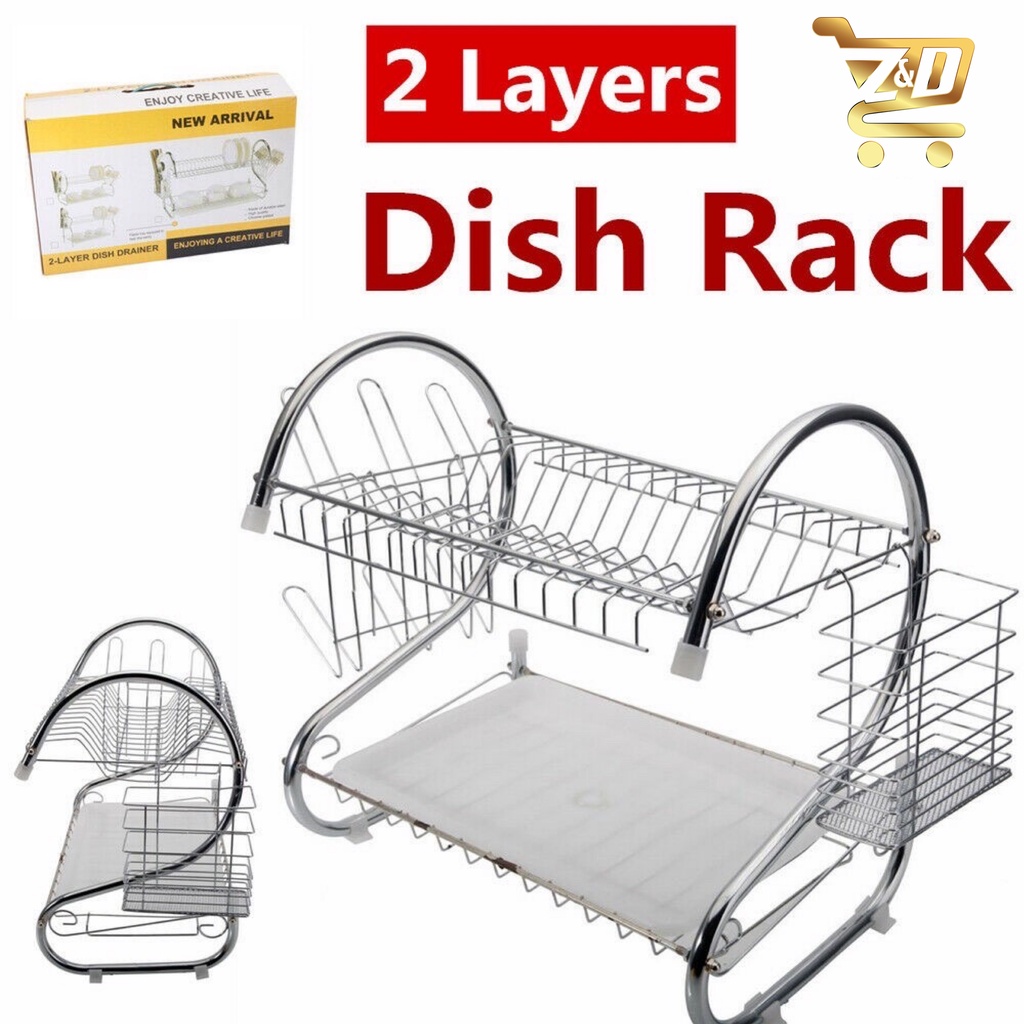 2 Layer Stainless Steel Dish Rack Shopee Philippines